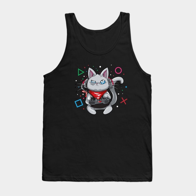 Gamer Cat - Gaming cat Gamer Shirt Tank Top by Nowhereman78